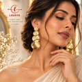 Four-Tier Interlinked Hammered Metal Disc Shoulder Duster Earrings for Festive & Evening Wear