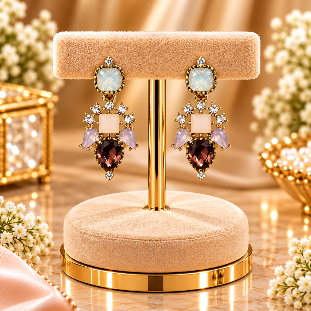 Vintage Crystal Chandelier Drop Earrings