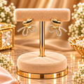 Heart & Pavé Ribbon Bow Stud Earrings