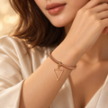 Rose Gold Snake Chain Bracelet with Geometric Triangle Charm