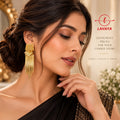 Lavaya Golden Glamour Long Tassel Drop Earrings for Women | Elegant Layered Fringe Statement Earrings | Premium Party & Wedding Fashion Jewellery