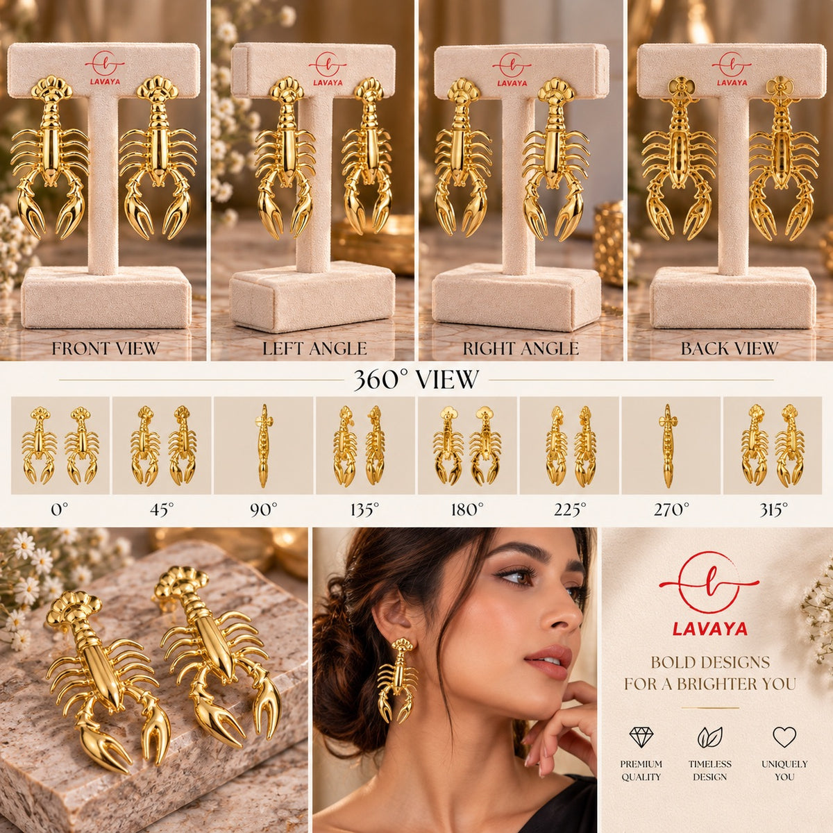 Bold Marine Lobster Claws Drop Earrings for Vacation & Evening Wear