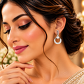 Mother of Pearl Geometric Link Drop Earrings