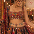 Lavaya Festive Multicolor Beaded Kamarbandh with Tribal Jhumka & Leaf Charms