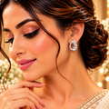 Crystal Pear-Drop Huggie Hoop Earrings