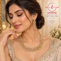 Lavaya Gold-Tone Crystal Necklace & Earrings Set for Women