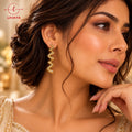 Alternating Geometric Inverted V-Link Dangler Earrings for Cocktail & Festive Wear