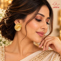 Elegant Gold-Plated Swirl Statement Stud Earrings for Women