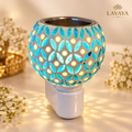 Lavaya Premium Aqua Blue Mosaic LED Plug-In Aroma Diffuser Lamp – Decorative Electric Fragrance Warmer & Night Light for Home