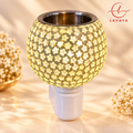 Lavaya Premium Golden Floral LED Plug-In Aroma Diffuser Lamp – Decorative Electric Fragrance Warmer & Warm White Night Light for Home