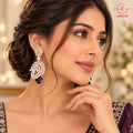 Lavaya Luxury Purple Amethyst Crystal Swirl Drop Earrings for Women – Premium Designer Statement Earrings for Wedding & Party Wear