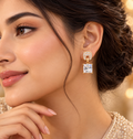 Geometric Crystal Drop Earrings