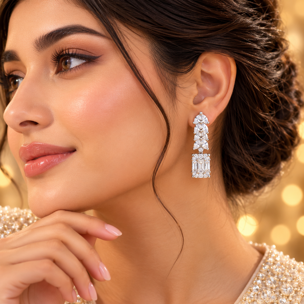 Crystal Marquise & Emerald-Cut Drop Earrings