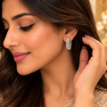 Milgrain Diamond Crystal Hoop Earrings