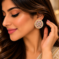 Kundan & Meenakari Pearl Stud Earrings