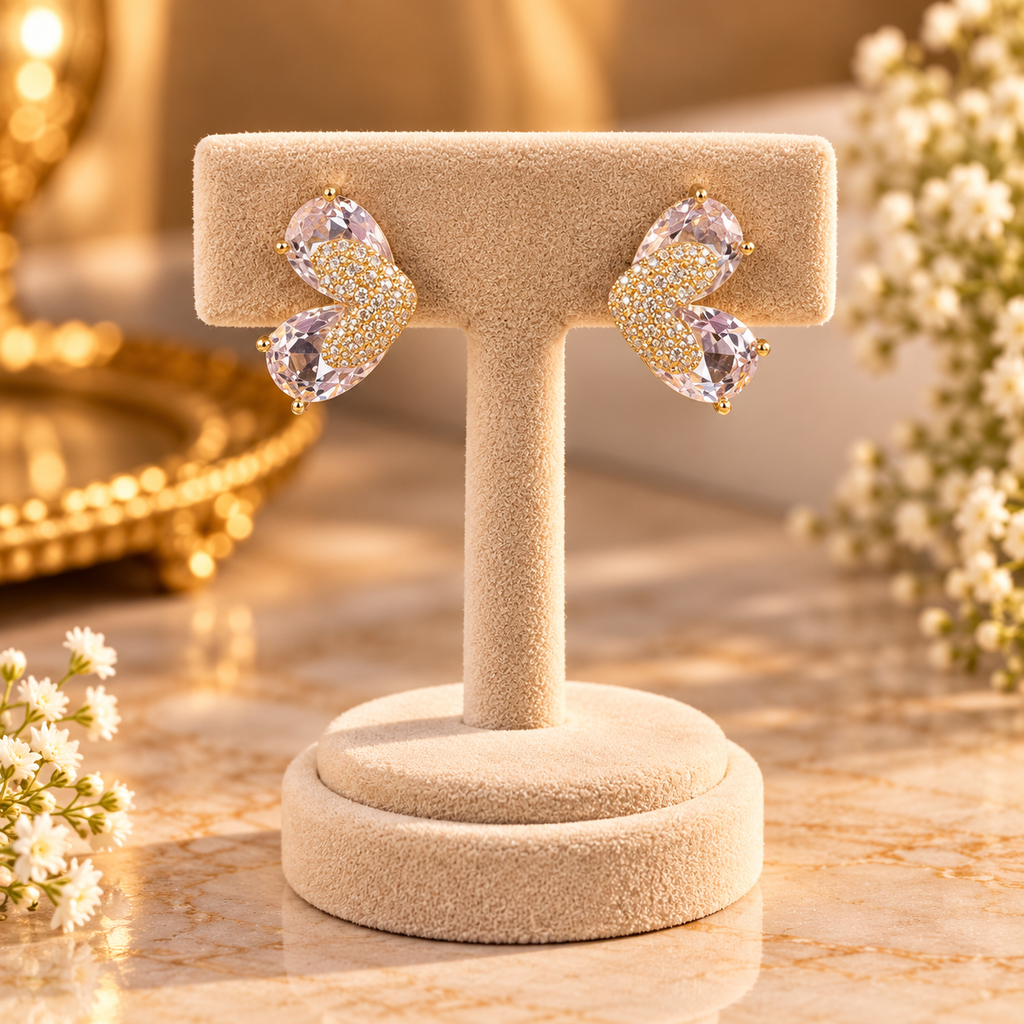 Crystal Butterfly Wing Stud Earrings