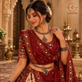 Lavaya Complete Bridal Heritage Chevron Oxidized Silver Jewellery Set with Choker, Kamarbandh, Earrings & Maang Tikka